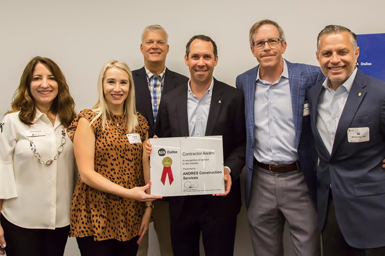 AIA Dallas Contractor Award · team certificate presentation