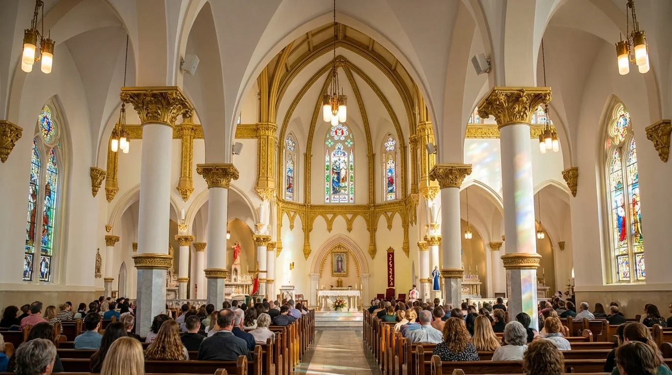 Active Worship During Construction — Cathedral Guadalupe construction detail