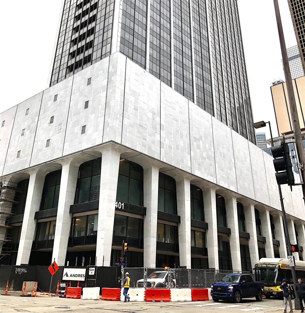 Three Ownership Changes During Construction — The National construction detail